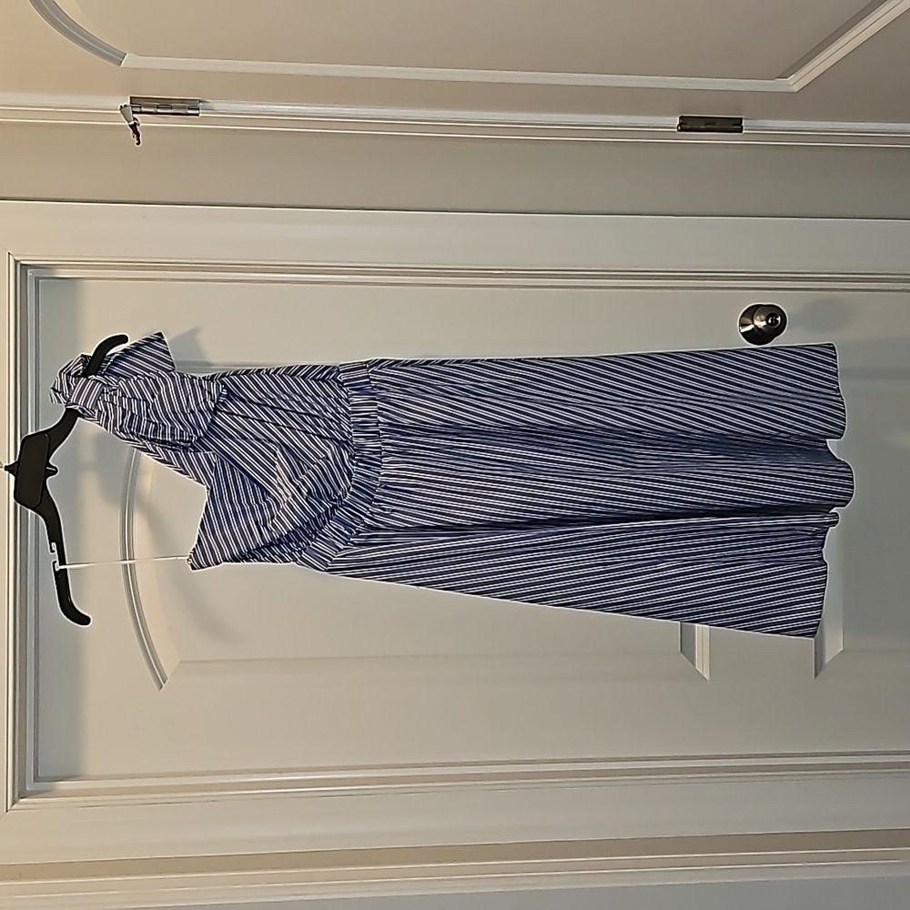 Blue and White Striped Dress
